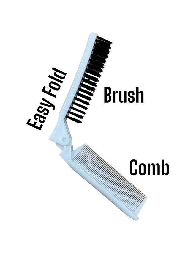 Le Salon Folding Compact Travel Pocket Hair Brush/Comb 1 Red 1 White By Le Salon  - Image 2