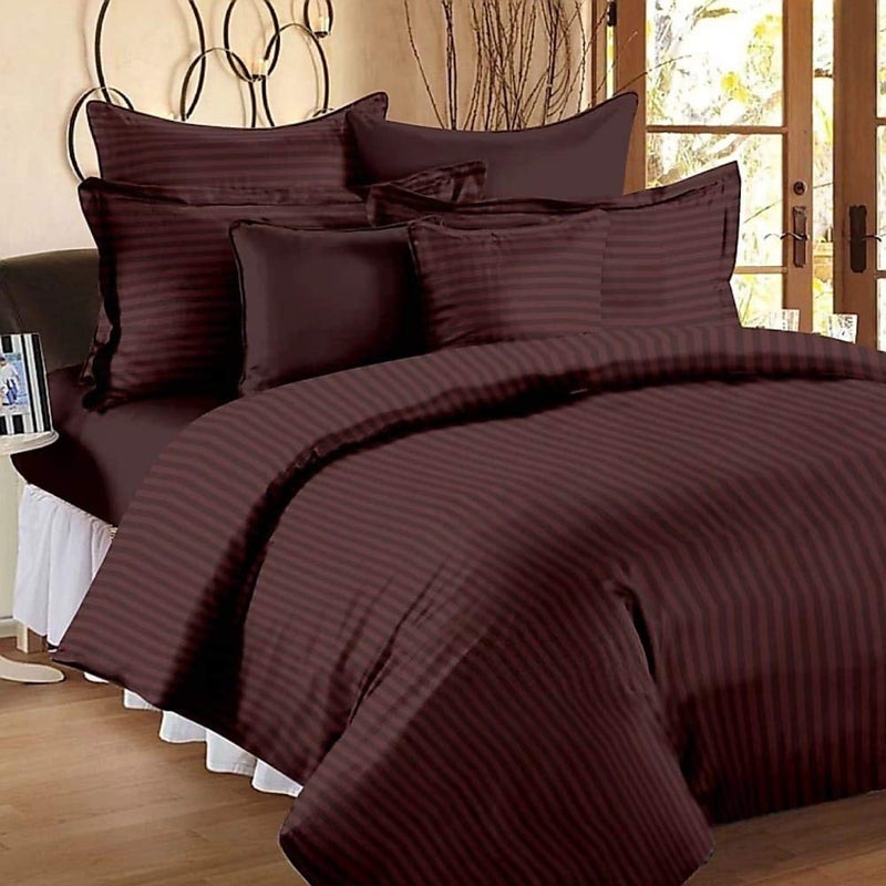 MORADO® Linen 100% Cotton 210 TC King Bed Size Bedsheet with 2 Pillow Covers (100x108 inch, Brown) - Image 1