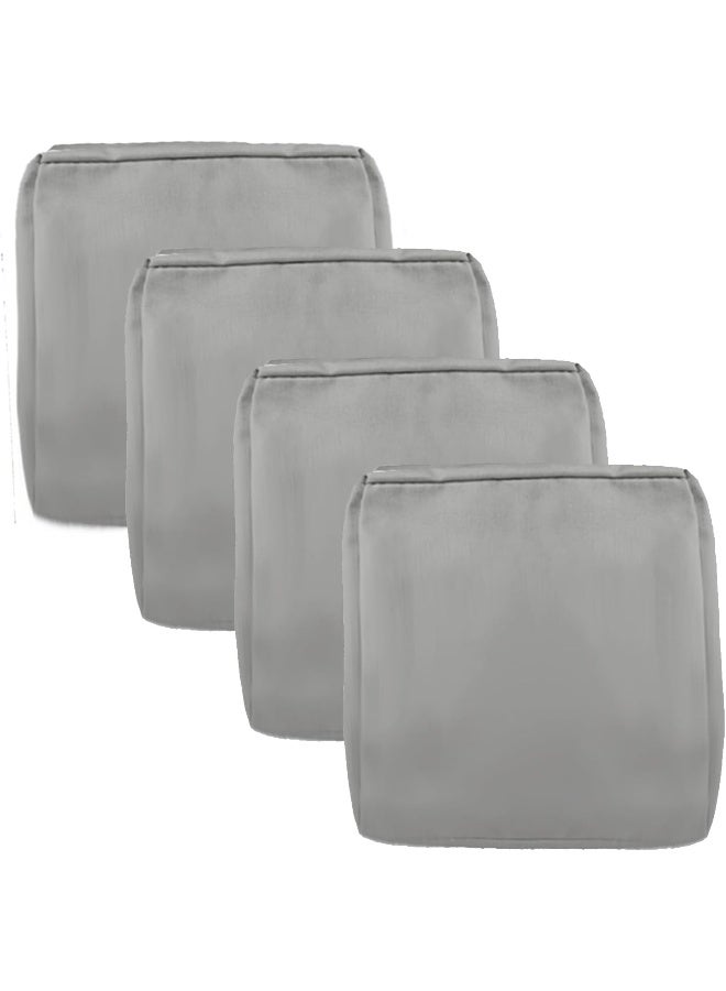 FLYMEI Patio Cushion Covers 24x24x4 Waterproof Outdoor Cushion Cover Replacement 4Packs Outdoor Seat Cushion Slipcover for Outdoor Rattan Chair Sofa, Grey - Image 1
