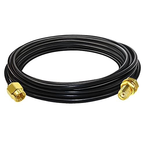 TUOLNK RG58 SMA Jumper Cable, Low Loss SMA Male to SMA Female Coaxial Cable, 5M (16.4 ft) SMA Antenna Extension Cable for Antennas, Radio Scanner, CB Radio - Image 1