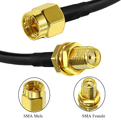 TUOLNK RG58 SMA Jumper Cable, Low Loss SMA Male to SMA Female Coaxial Cable, 5M (16.4 ft) SMA Antenna Extension Cable for Antennas, Radio Scanner, CB Radio - Image 3