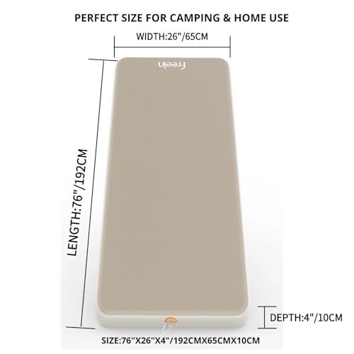 Freein 4" Drop Stitch Camping Air Mattress, Ultralight Inflatable Sleeping Pad with 7 PSI Firm Support, Fast 2–3 Min Inflation, Portable Backpacking & Tent Camping Bed, 76" x 26" - Image 3