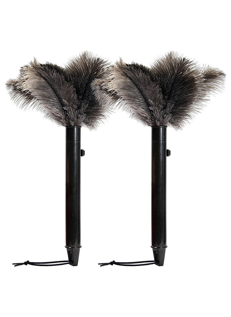 Generic - 2 Pcs Retractable Ostrich Feather Duster for Cleaning Fluffy and Natural Feather Duster with Retractable Handle Reusable Eco-Friendly Handheld Cleaning Supplies for Cleaning Keyboard Home Car - Image 1
