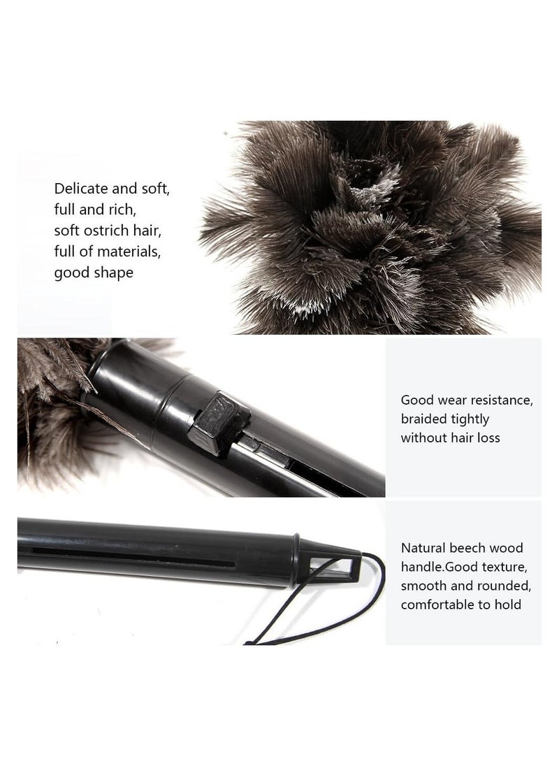 Generic - 2 Pcs Retractable Ostrich Feather Duster for Cleaning Fluffy and Natural Feather Duster with Retractable Handle Reusable Eco-Friendly Handheld Cleaning Supplies for Cleaning Keyboard Home Car - Image 1