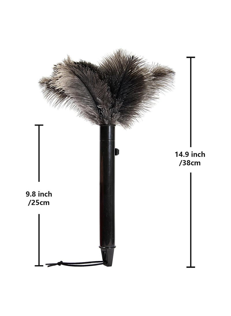 Generic - 2 Pcs Retractable Ostrich Feather Duster for Cleaning Fluffy and Natural Feather Duster with Retractable Handle Reusable Eco-Friendly Handheld Cleaning Supplies for Cleaning Keyboard Home Car - Image 1