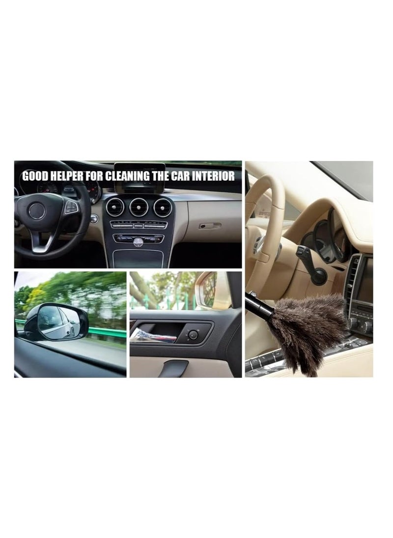 Generic - 2 Pcs Retractable Ostrich Feather Duster for Cleaning Fluffy and Natural Feather Duster with Retractable Handle Reusable Eco-Friendly Handheld Cleaning Supplies for Cleaning Keyboard Home Car - Image 1