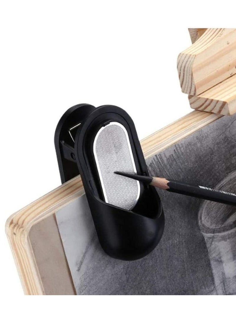 Excefore Charcoal Pencil Sharpener 2Pcs Sketch Pencil Sharpener Drawing Pencil Sharpener Clamp Pencil Grinder for Sharpening Black Lead Pointer Clip Holder - Image 1
