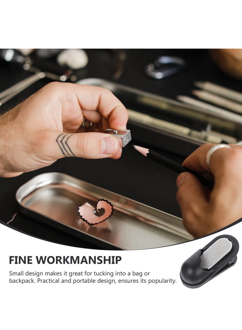 Excefore Charcoal Pencil Sharpener 2Pcs Sketch Pencil Sharpener Drawing Pencil Sharpener Clamp Pencil Grinder for Sharpening Black Lead Pointer Clip Holder - Image 3