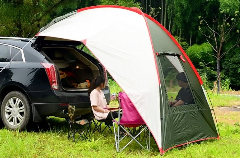 KEAIDO Car Tailgate Awning Tent Pickup Truck Canopy Camping Outdoor Sun Shelter Waterproof Rainfly SUV Minivan Hatchback Camper Trailer Rooftop (Blue) - Image 4
