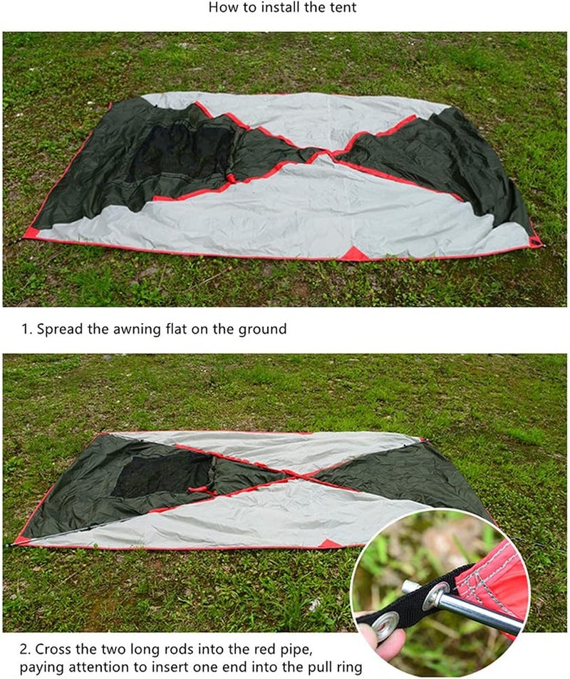 KEAIDO Car Tailgate Awning Tent Pickup Truck Canopy Camping Outdoor Sun Shelter Waterproof Rainfly SUV Minivan Hatchback Camper Trailer Rooftop (Blue) - Image 5