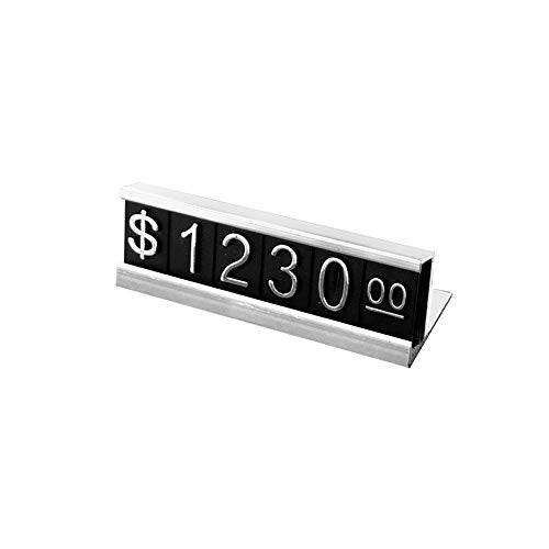 Mollytek 16 Sets Price Display Counter Stand Adjustable Price Tag with Aluminum Base for Jewelry Dollar Price Display Cube Block Kit for Retail Shop (Silver) - Image 1