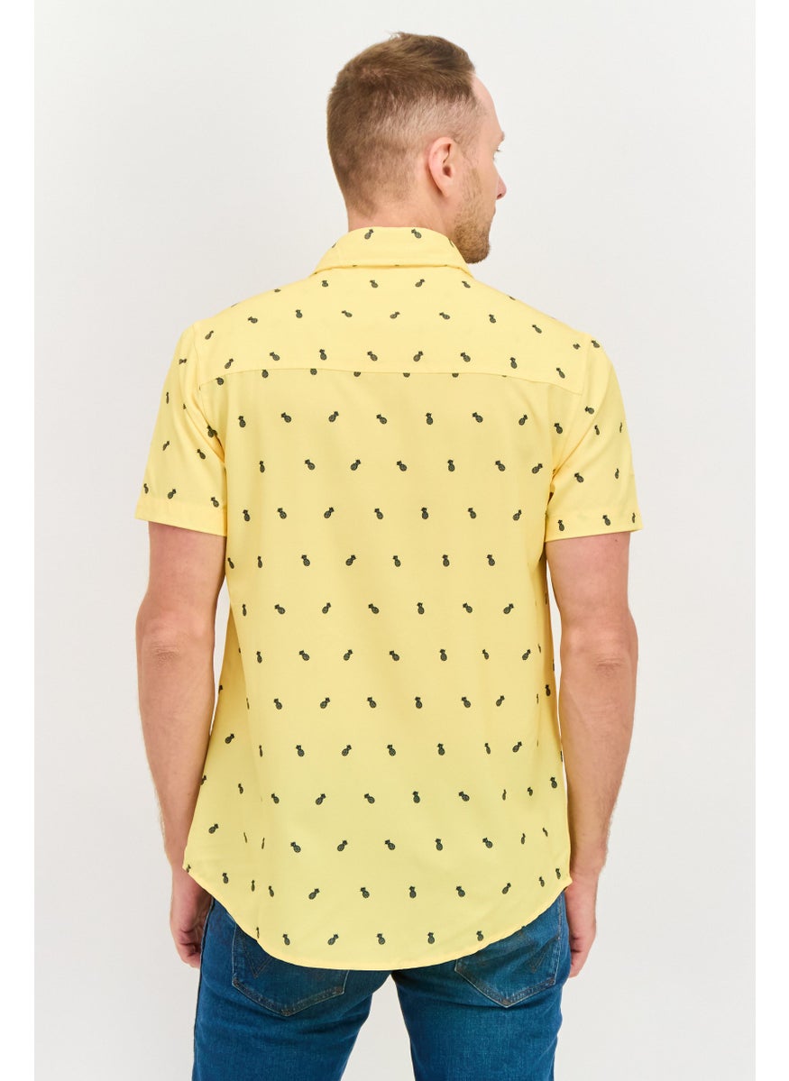 Men Regular Fit Short Sleeve Allover Print Casual Shirt, Yellow - pzsku/ZD14BE65C9EA53A3B110CZ/45/_/1737642077/7135b1ae-41ec-4245-a1b3-8337f3bb6272