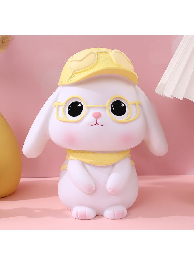 Creative Cute Large Rabbit Piggy Bank Enamel Storage Canister Girls Children's Day Gift Saving Jar Kawaii Bunny Money Pot-Color:1542 Backpack Rabbit-Yellow - Image 3