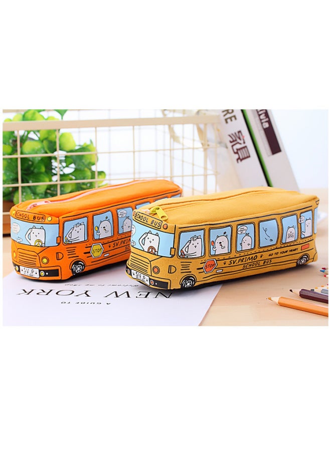 QUICK Creative Cartoon Large Capacity Bus Pencil Case Pencil Case Car Pencil Case Student Bus Pencil Case Cute Korean Style Pencil Case - Image 1