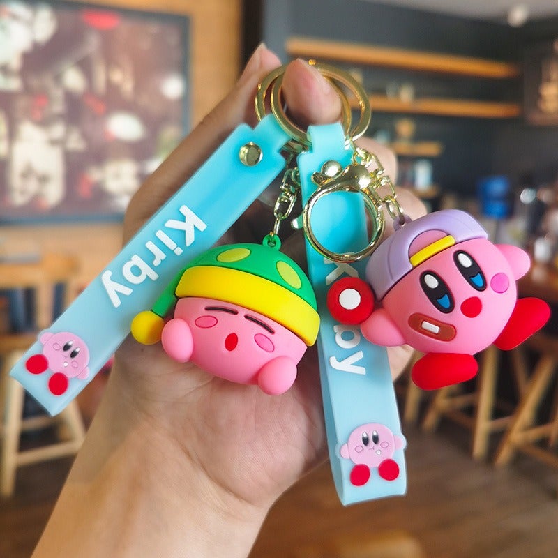 Cute Cartoon Pink Kirby Plush Backpack Keychain - Perfect Gift for All Occasions - Image 2
