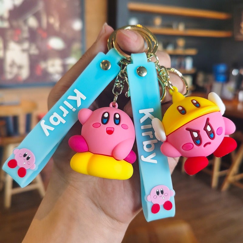 Cute Cartoon Pink Kirby Plush Backpack Keychain - Perfect Gift for All Occasions - Image 3