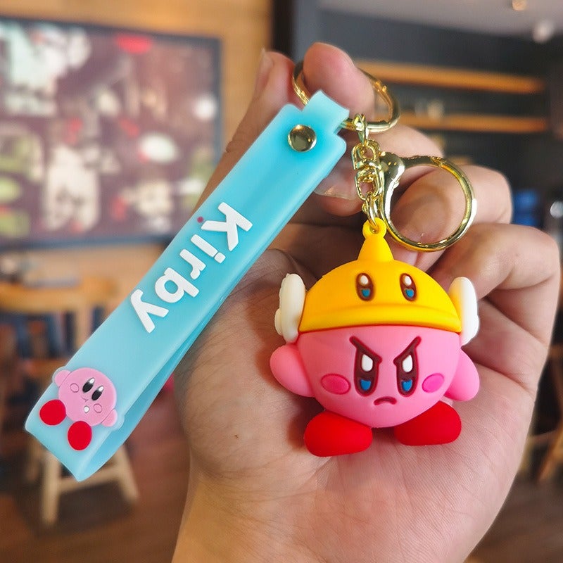 Cute Cartoon Pink Kirby Plush Backpack Keychain - Perfect Gift for All Occasions - Image 1