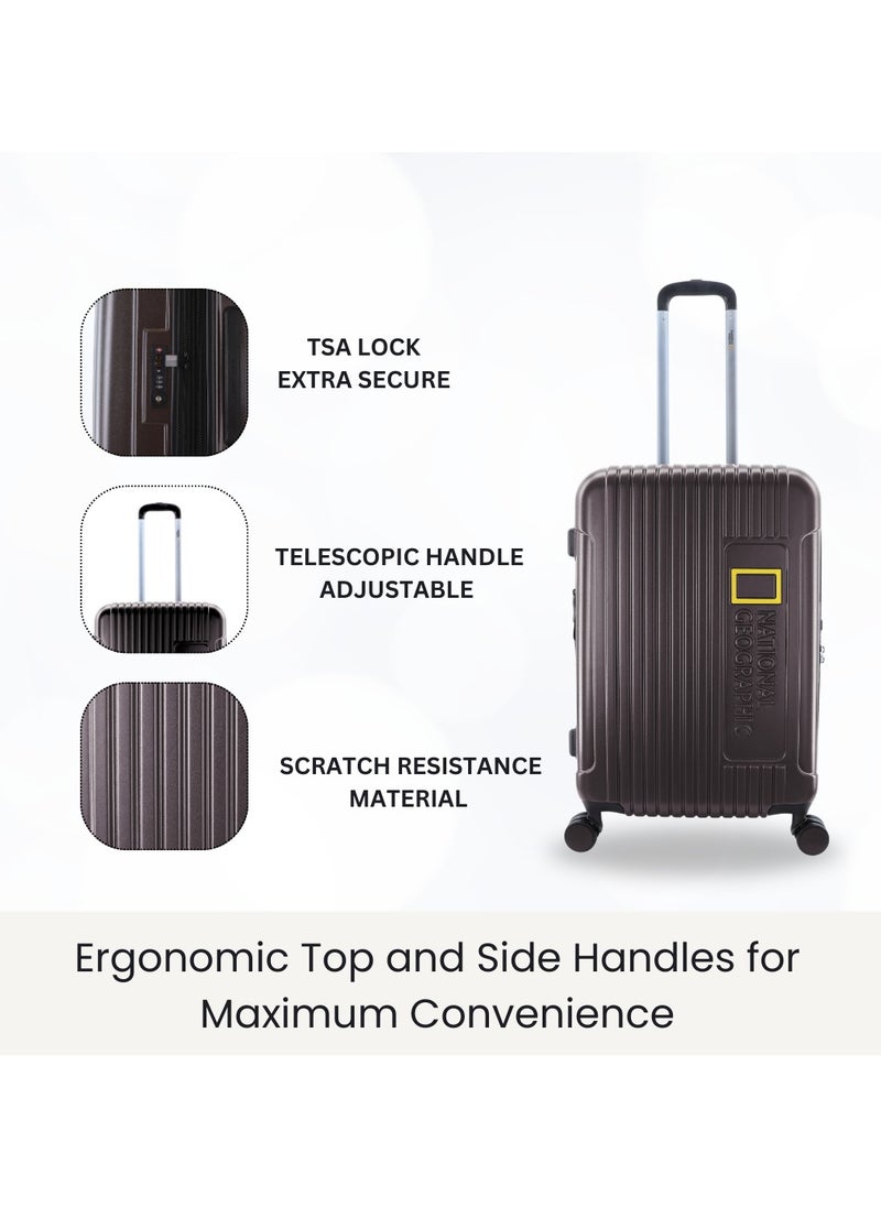 NATIONAL GEOGRAPHIC National Geographic Canyon ABS/PC Hardshell Luggage Set Metallic Mud, Durable Lightweight Expandable Anti-theft Zipper TSA Lock Travel Suitcase, 4 Double Wheel 3pcs Trolley Bag (20+24+28 Inch).  - Image 5