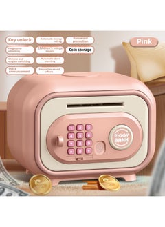 Cute Pet Simulation Fingerprint Identification Piggy Bank Dual-mode Key Unlock Can Access Piggy Bank Children's Toys-Color:Pink Safe [fingerprint + Password + Key] Gift Box + Rechargeable Battery