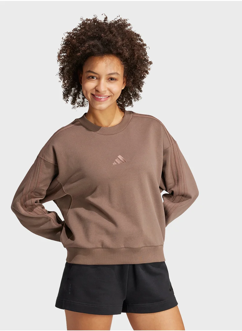 اديداس All Szn French Terry 3 Stripe Sweatshirt