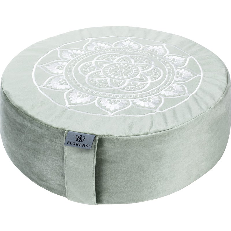 Florensi Florensi Meditation Cushion - Comfortable Floor Pillow - Traditional Tibetan Meditation Pillow with Beautiful Velvet Cover - Large Floor Cushion Seating for Adults - Premium Yoga Buckwheat Bolster - Image 1