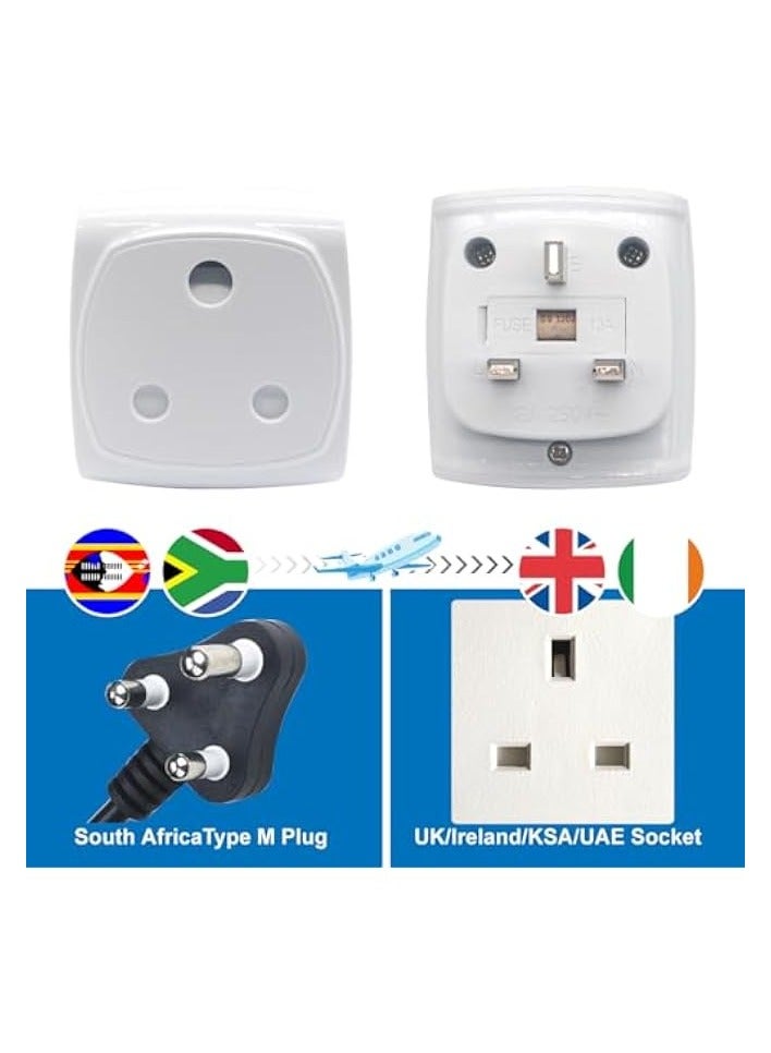 erorex 3-pin Large Plug Type M Adapter Convert to 3-pin UK Socket, BS 8546 Approved, Child Safety Protection Design, Flame Proof, 13A Fuse with Safety Shutter (White * 1 Piece)  - Image 3