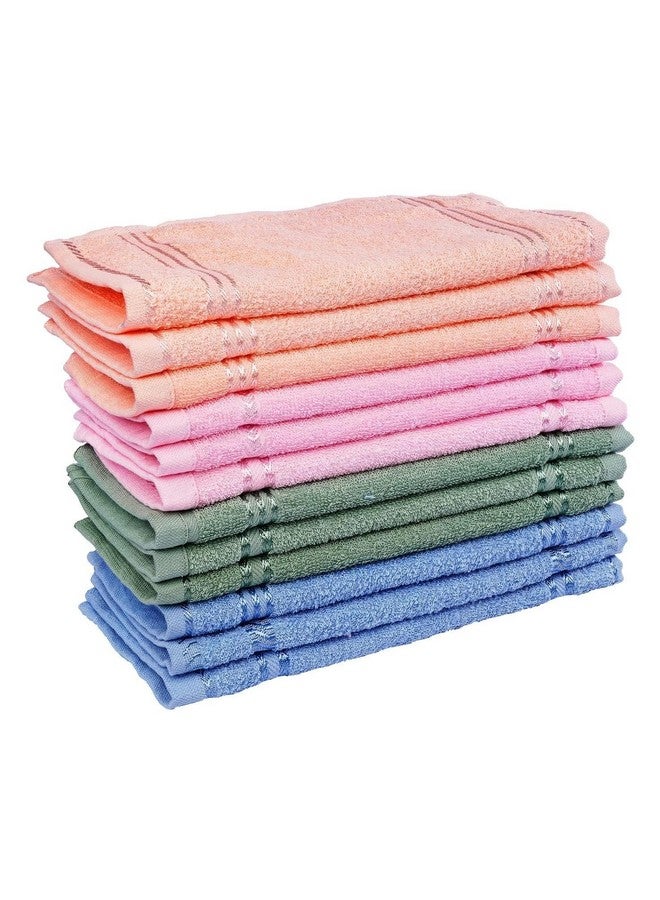 ORAS Luxury Pack of Cotton Pieces Face Towel | Hanky | Handkerchief | Napkins | Ultra Soft | Extra Absorbent, Small Size: 25' × 25' cm (Multi, Set of 6) - Image 1