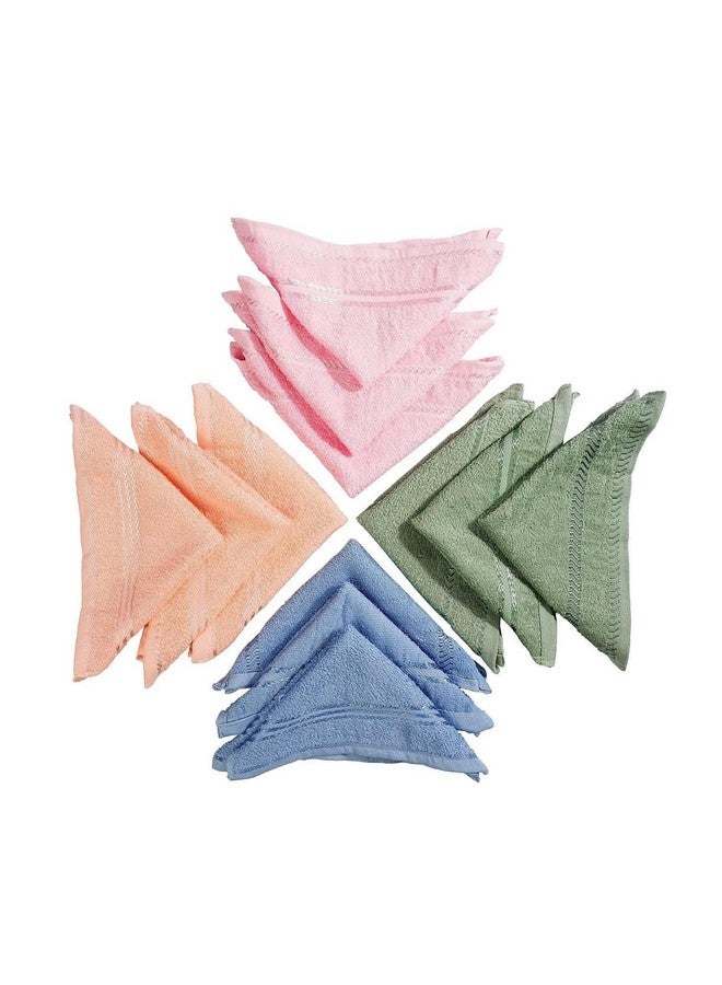 ORAS Luxury Pack of Cotton Pieces Face Towel | Hanky | Handkerchief | Napkins | Ultra Soft | Extra Absorbent, Small Size: 25' × 25' cm (Multi, Set of 6) - Image 2