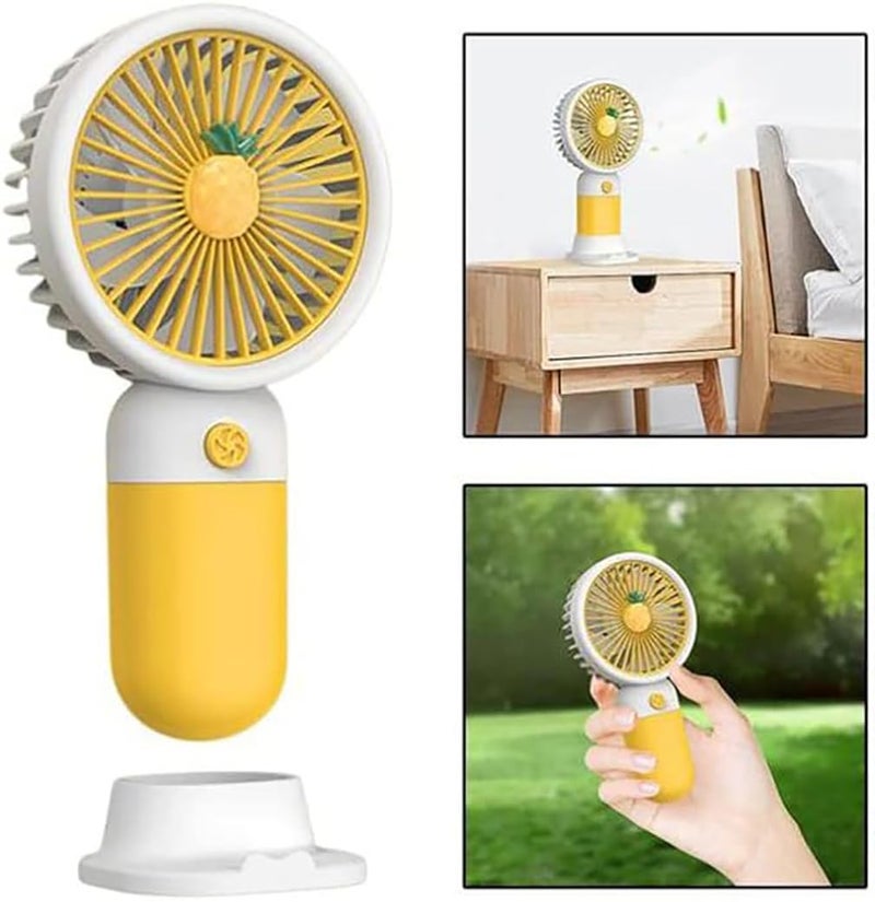 Litehom Mini Handheld Fan (Upto 6 Hours Running) Rechargeable 2000 Mah Battery Operated Portable Fan, Desk Fan, Carry It Anywhere (LIGHT ORANGE) - Image 3