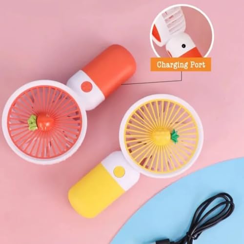 Litehom Mini Handheld Fan (Upto 6 Hours Running) Rechargeable 2000 Mah Battery Operated Portable Fan, Desk Fan, Carry It Anywhere (LIGHT ORANGE) - Image 5