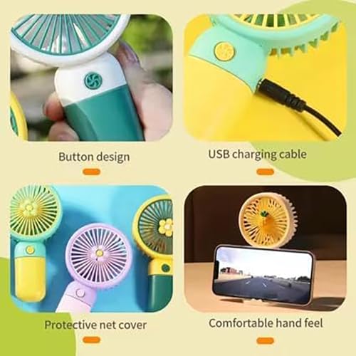 Litehom Mini Handheld Fan (Upto 6 Hours Running) Rechargeable 2000 Mah Battery Operated Portable Fan, Desk Fan, Carry It Anywhere (LIGHT ORANGE) - Image 4