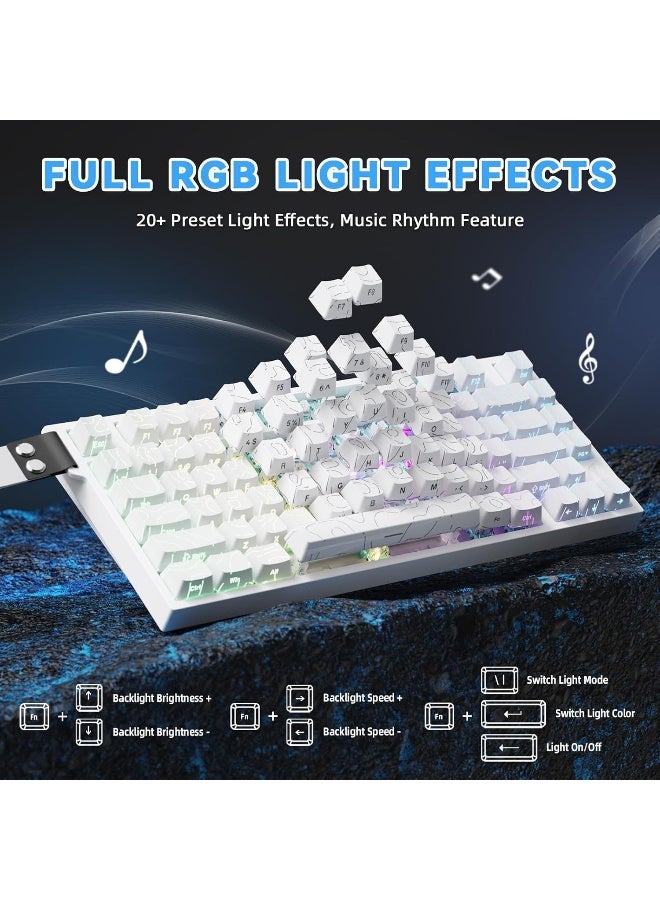 Attack Shark R82 HE Rapid Trigger Keyboard Magnetic Switch with 0.005MM RT 75% Wired 8KHz Magnetic Keyboard With 0.005mm RT Accuracy, Support RT/Snap Tap/DKS/MT/TGL - White Contours - Image 2