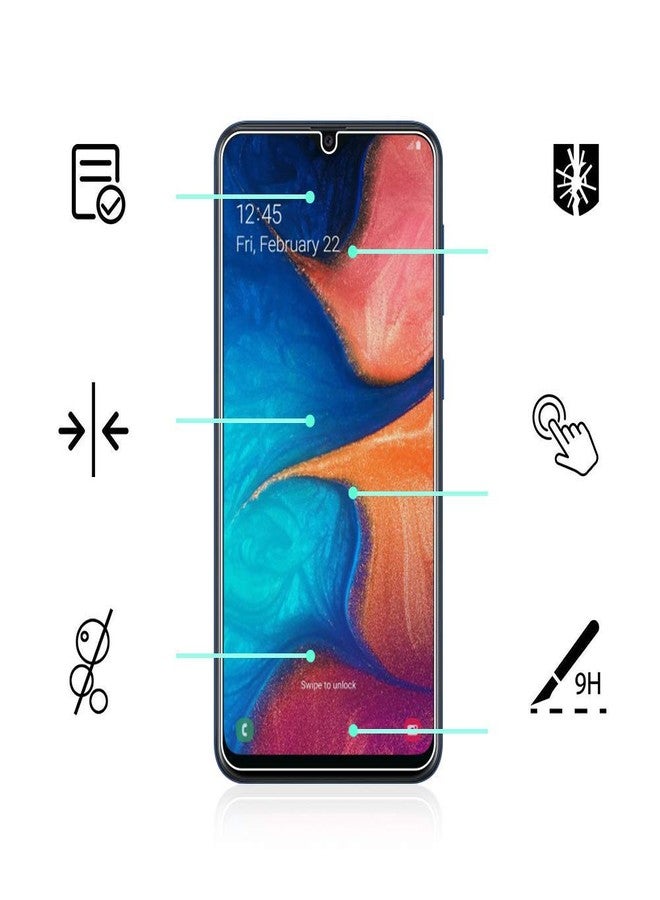 Uponew For Samsung Galaxy A20 Tempered Glass Screen Protectors [2 PACK] Tempered Glass Screen Flat Protector Frontier Protective Glas Touch Screen Protector Clear Cover for Samsung Galaxy A20 SMA205U - Image 3