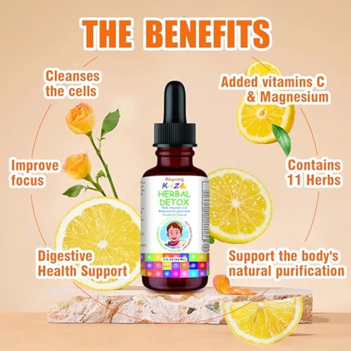 Misyvoing Natural Herbal Gut Support for Kids and Adults,Supports Body Cleansing, Immune Support,Improve Concentration,Vitamins C & Magnesium Glycinate,Sugar-Free (60ml, Lemon) - Image 2