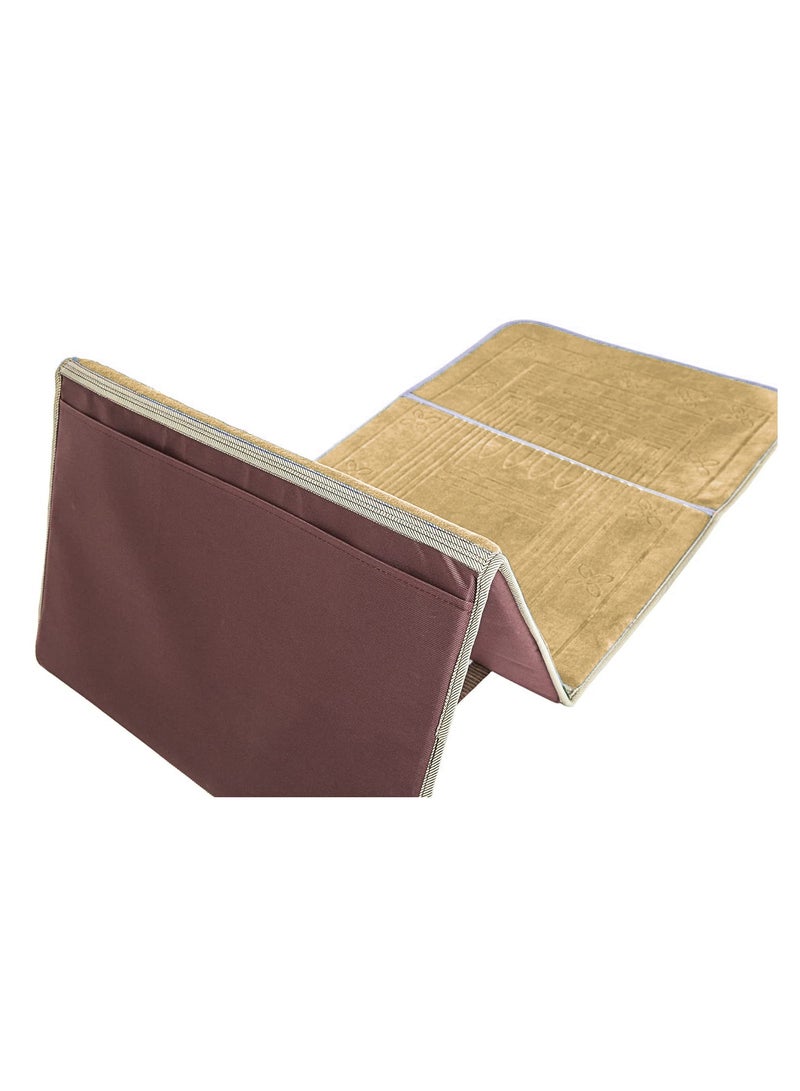 Foldable Islamic Praying Mat with Back Rest Prayer Rug with Carrying Bag Portable Cushioned Prayer Rug for Salah Size 110 X 53 Cm - Image 2
