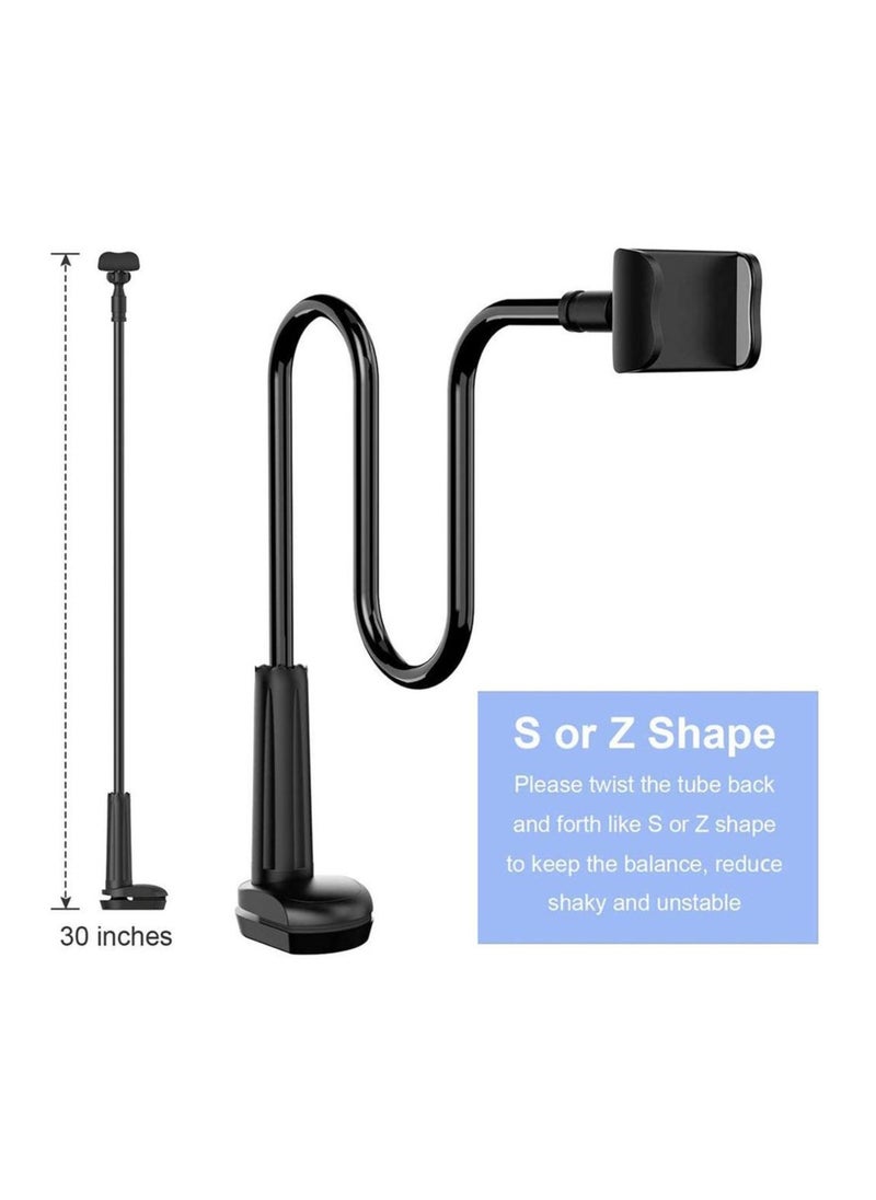 Raxoom 360 Degree Cell Phone Holder, Clamp Universal Lazy Mount Clip Hands Free Flexible Long Arm Bracket Grip for 3.5-6.5 Phones Mobile Stand Baby Monitor for Desk, Bed, Office, Kitchen( Black) - Image 5