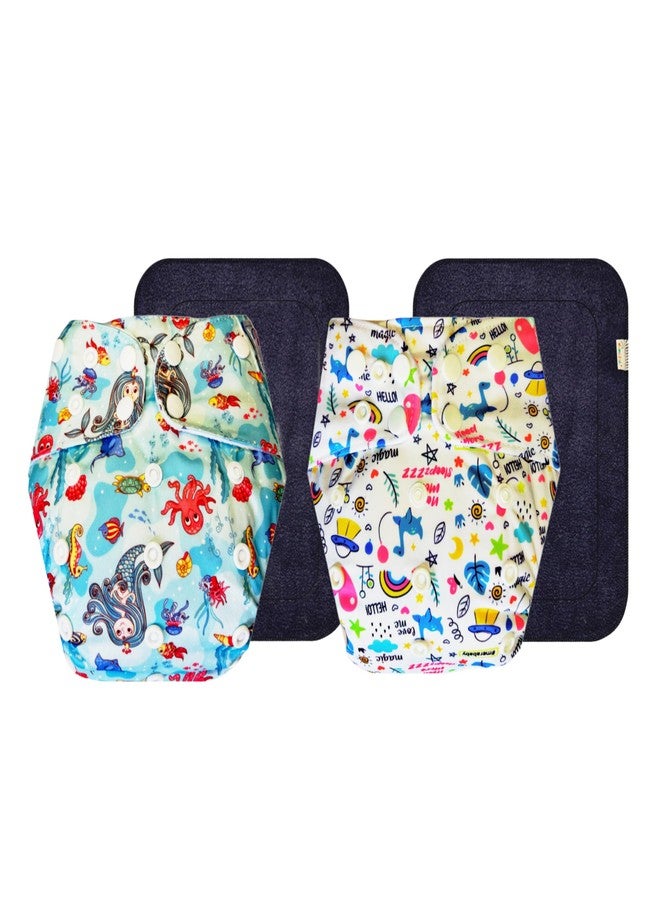 Dumbledo Premium Cloth Diaper with Black Insert (Pack of 2) | Soft & Gentle | Reusable & Washable | Easy to Clean | Perfect for Indian Summers | 3 Months - 3 Years | Unisex Baby - Image 1
