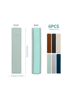 Excefore 6 Pcs Elastic Band Pen Holder for Notebook Pencil Holder PU Leather Pen Sleeve Pouch for Hardcover Journals Pen Holder Hold 1 Pen Detachable for Planner Notebook  - Image 2
