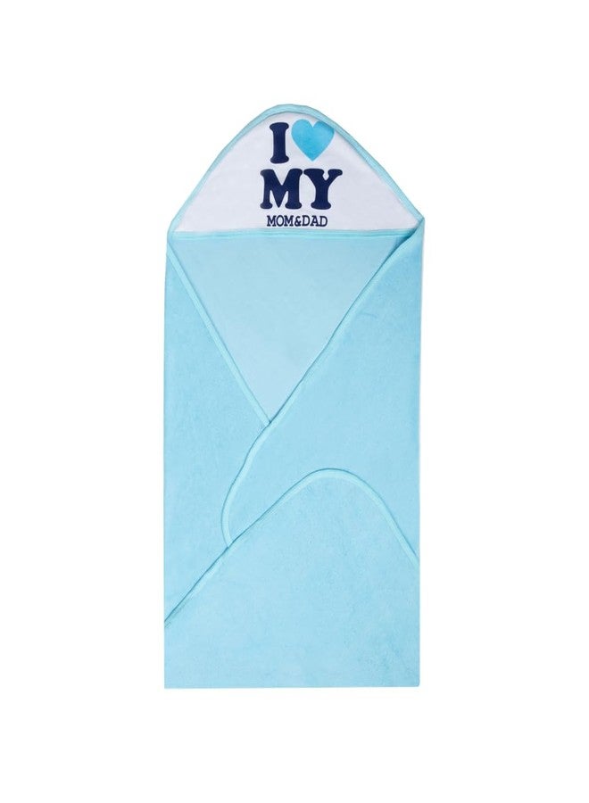 BUMSIES Baby Hooded Bath Towel – Ultra Soft, Absorbent & Hypoallergenic | Newborn & Toddler Towel with Hood for Boys & Girls | Gentle for Sensitive Skin | Great for Gifting, (Blue) - Image 2