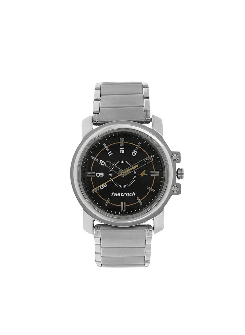 fastrack Fastrack Quartz Analog Black Dial Stainless Steel Strap Watch for Guys - Image 1