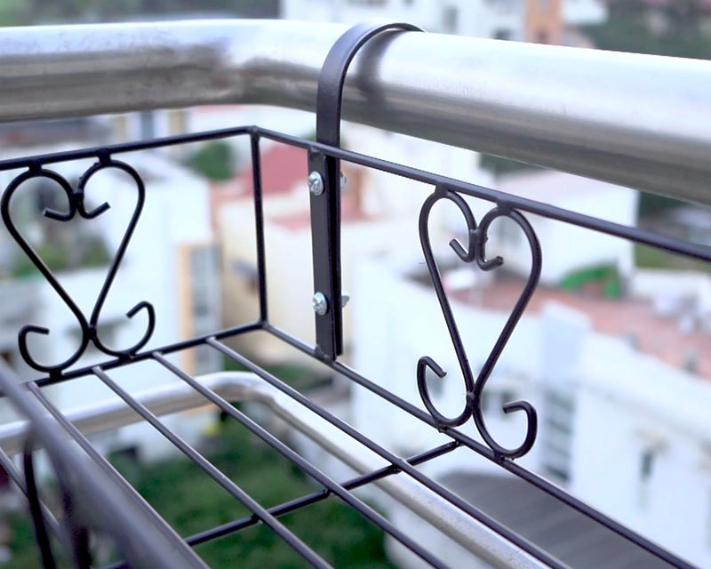 D&V ENGINEERING - Creative in innovation D&V Engineering Metal Railings Pot Stand │Hanging pot stands for plants in balcony Railings (Fixed Hanger, Pack of 1-Black) - Image 5