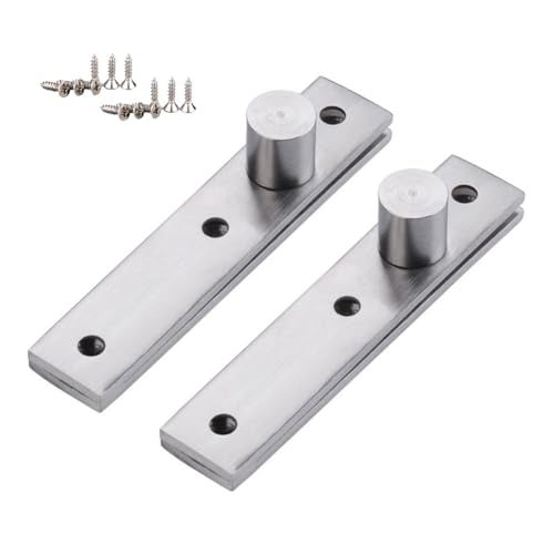 Tiberham 360 Degree Door Pivot Hinge, Tiberham 2Pcs Stainless Steel Rotation Hidden Door Centre Shaft Pivot Hinges, Heavy Duty Concealed Rotating Door Hinge with Fixing Screws (3 x 0.7 Inches) - Image 1