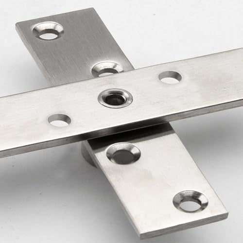Tiberham 360 Degree Door Pivot Hinge, Tiberham 2Pcs Stainless Steel Rotation Hidden Door Centre Shaft Pivot Hinges, Heavy Duty Concealed Rotating Door Hinge with Fixing Screws (3 x 0.7 Inches) - Image 3