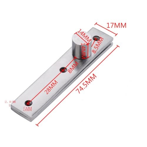 Tiberham 360 Degree Door Pivot Hinge, Tiberham 2Pcs Stainless Steel Rotation Hidden Door Centre Shaft Pivot Hinges, Heavy Duty Concealed Rotating Door Hinge with Fixing Screws (3 x 0.7 Inches) - Image 2