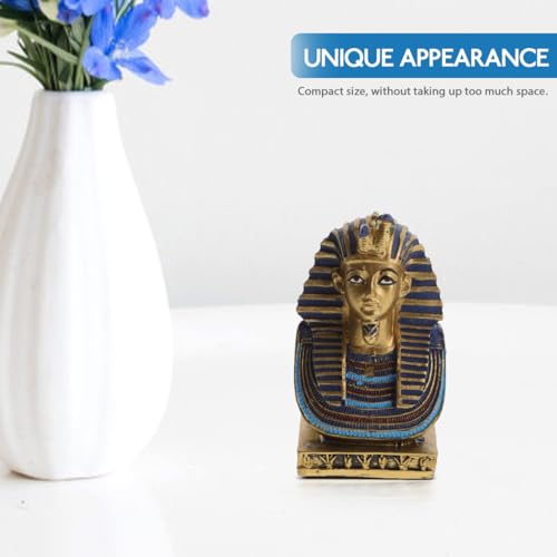 FOMIYES Ancient Egypt Figure Egyptian Pharaoh Statue Resin Egyptian King Tutankhamun Figurine Ancient Egypt Sculpture Figure Desktop Ornament for Home Office Table Decor Resin - Image 3