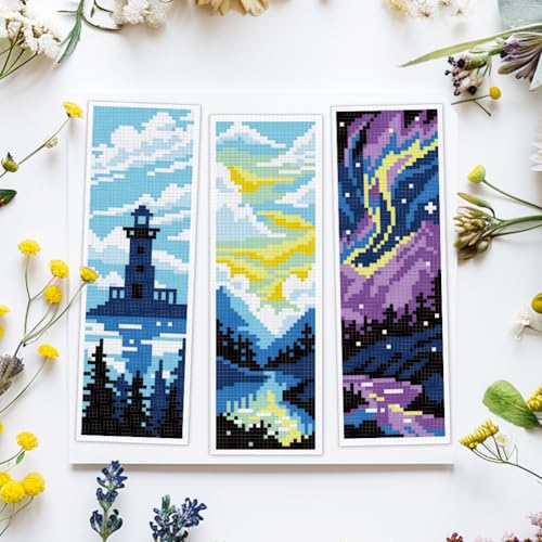 ACRNIGHEET 6PCS Cross Stitch Bookmark Kit for Beginner Stamped Cross Stitch Kits for Adults DIY Embroidery Bookmark Kits Crossstitch Kits Adult with Instructions Hand Craft Gift 8.5''x3'' 11CT - Image 5