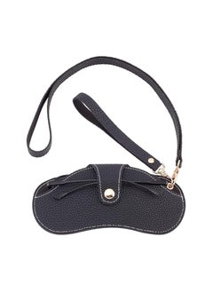 Bukela Sunglass Bag Eyeglass Case,  Leather Sunglasses Pouch with Lanyard, Semi Hard Portable Glasses Case HolderEyewear Sleeve for Eyeglass, Sun Glasses Protector For Women Men  - Image 1