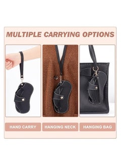 Bukela Sunglass Bag Eyeglass Case,  Leather Sunglasses Pouch with Lanyard, Semi Hard Portable Glasses Case HolderEyewear Sleeve for Eyeglass, Sun Glasses Protector For Women Men  - Image 3