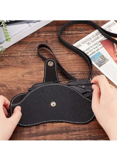 Bukela Sunglass Bag Eyeglass Case,  Leather Sunglasses Pouch with Lanyard, Semi Hard Portable Glasses Case HolderEyewear Sleeve for Eyeglass, Sun Glasses Protector For Women Men  - Image 5