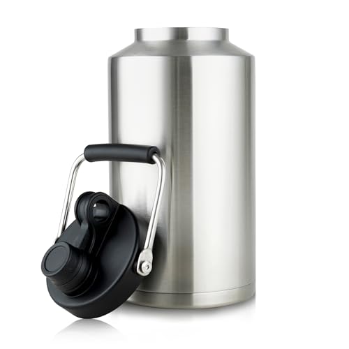 Alathote 1 Gallon Water Jug Bottle Insulated, 128oz Stainless Steel Water Bottle Wide Mouth Double Vacuum Dishwasher Safe BPA Free for Hot & Cold Drinks Stainless Steels - Image 1